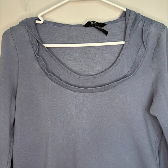 BCBG PARIS Hoodie Womens L Indigo Long Sleeve Stretch Casual Scoop Neck - Picture 3 of 6